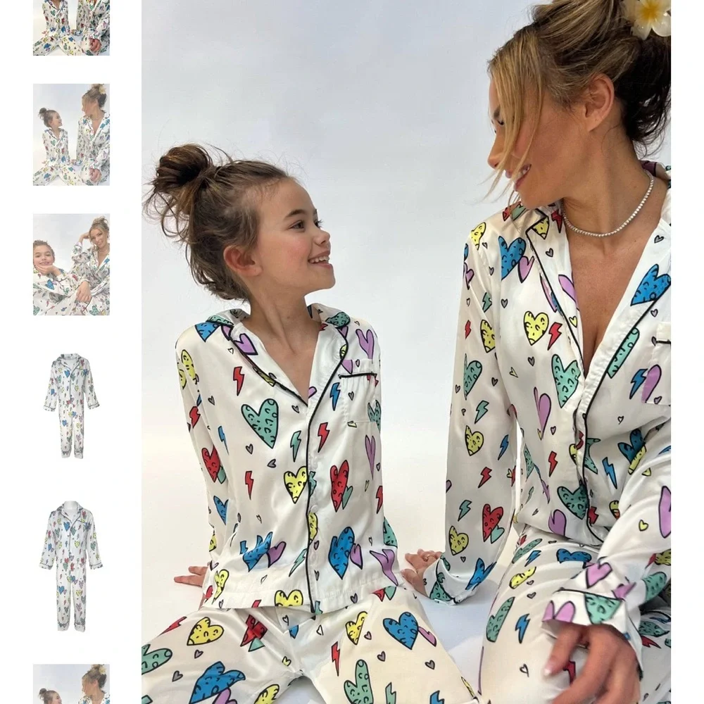 Lola And The Boys🌈 Colorful Heart Print Kids Pajamas